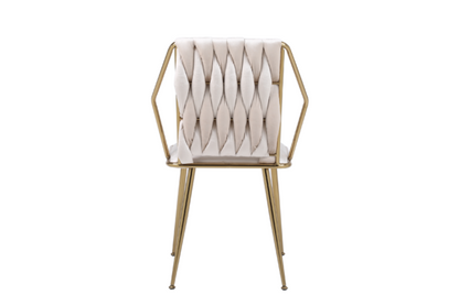 Daisy Cream Gold Dining Chair - ASR Interiors