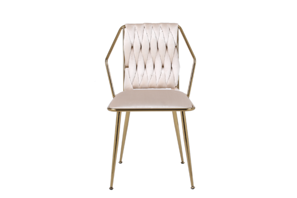 Daisy Cream Gold Dining Chair - ASR Interiors