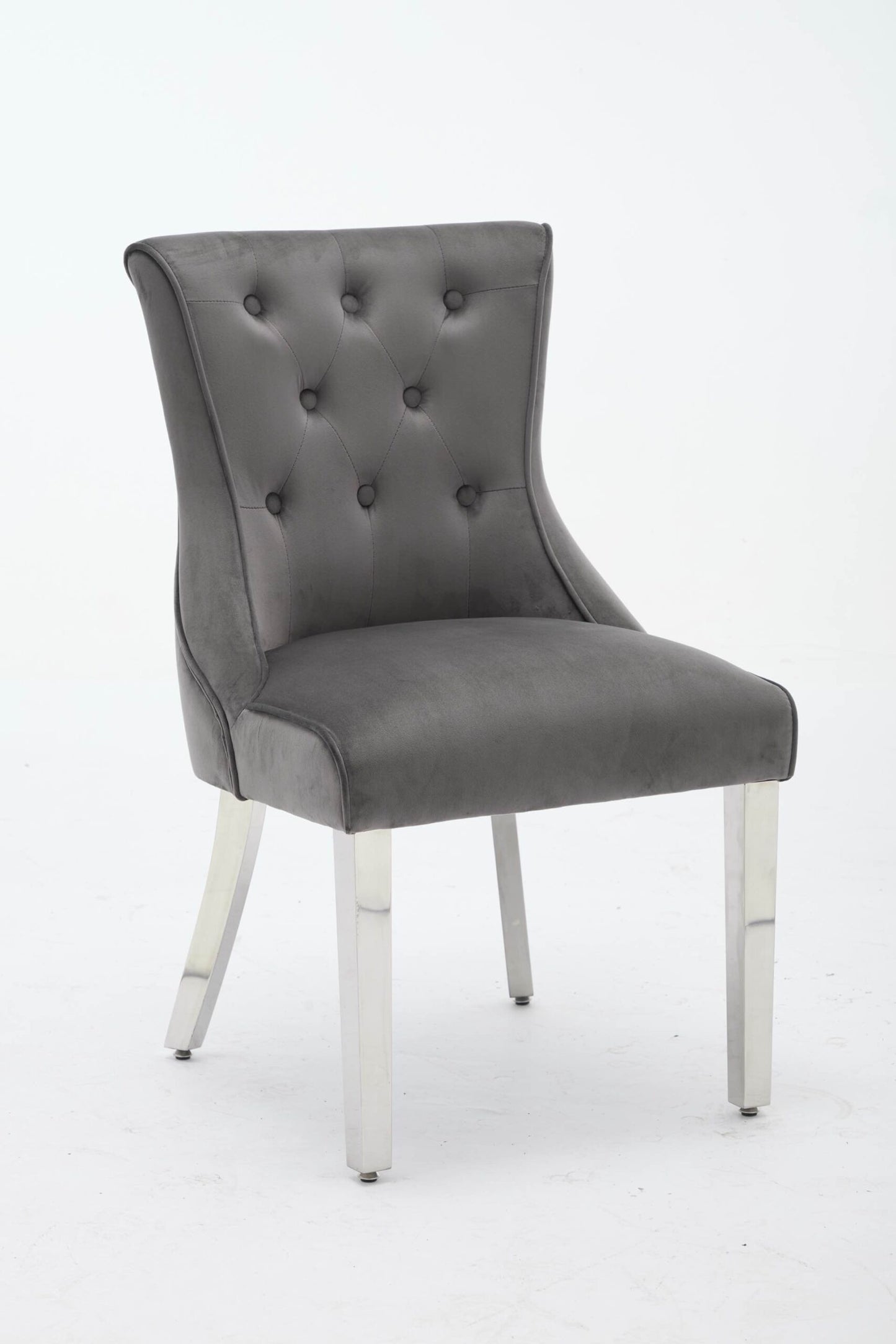 Portland Grey Velvet Dining Chair - ASR Interiors
