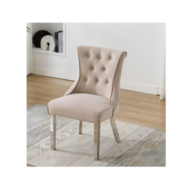 Portland Mink Velvet Dining Chair - ASR Interiors