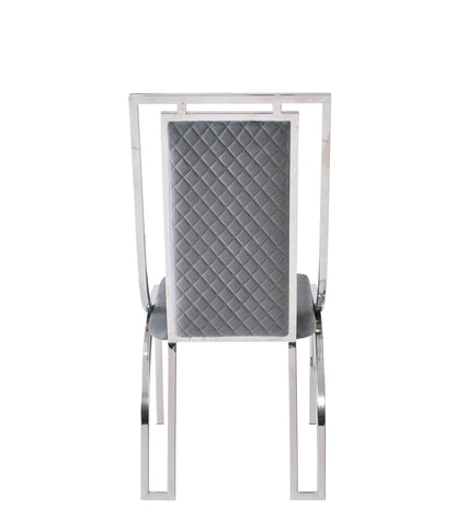 Zermatt Dining Chair (Grey PU with Grey Fabric) - ASR Interiors