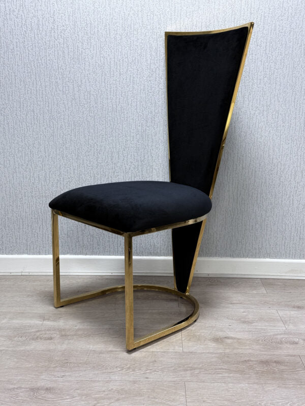Vienna Black & Gold Dining Chair - ASR Interiors