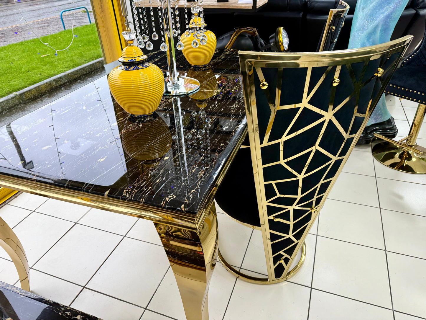 Vienna Black & Gold Dining Chair - ASR Interiors