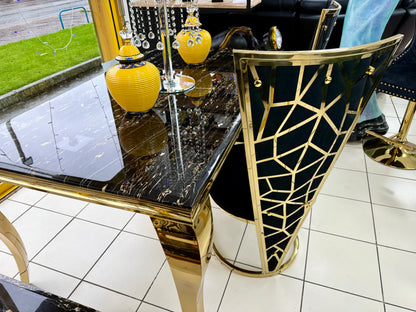 Vienna Black & Gold Dining Chair - ASR Interiors