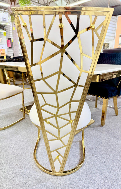 Vienna Cream & Gold Dining Chair - ASR Interiors