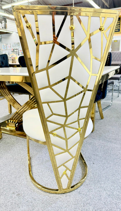 Vienna Cream & Gold Dining Chair - ASR Interiors