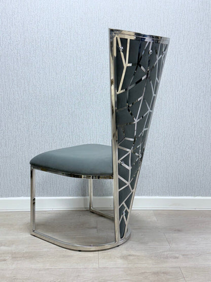 Vienna Grey & Silver Dining Chair - ASR Interiors