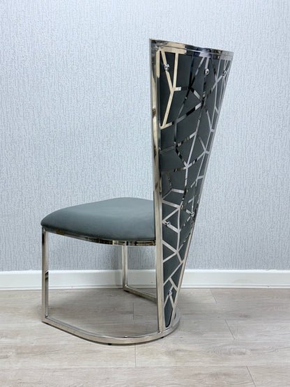 Vienna Grey & Silver Dining Chair - ASR Interiors