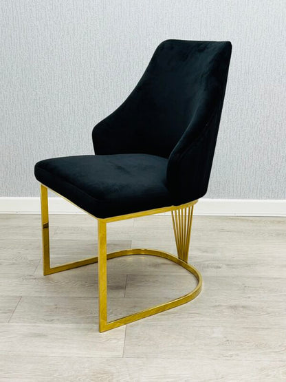 Lasco Black & Gold Dining Chair - ASR Interiors