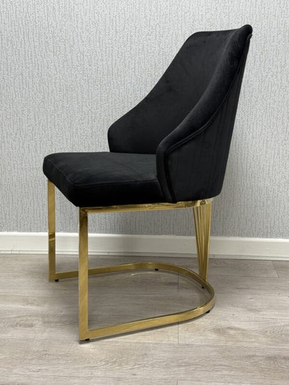 Lasco Black & Gold Dining Chair - ASR Interiors