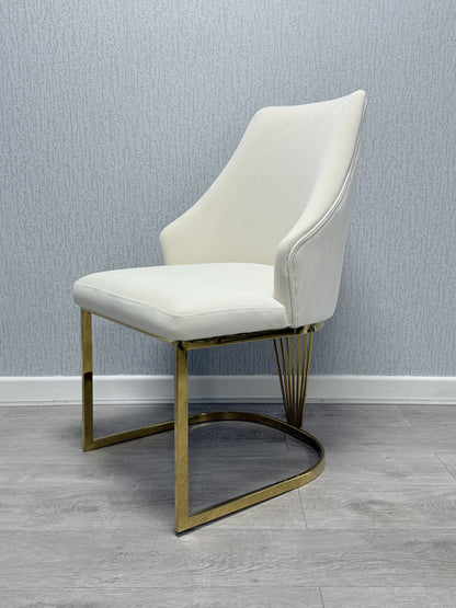 Lasco Cream & Gold Dining Chair - ASR Interiors