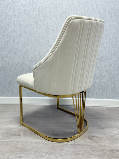 Lasco Cream & Gold Dining Chair - ASR Interiors