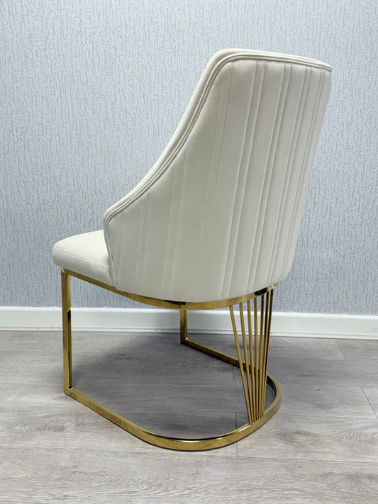 Lasco Cream & Gold Dining Chair - ASR Interiors