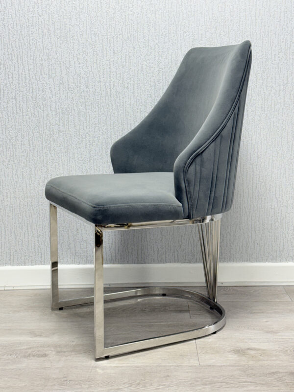 Lasco Grey & Silver Dining Chair - ASR Interiors