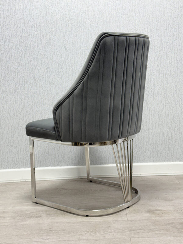 Lasco Grey & Silver Dining Chair - ASR Interiors
