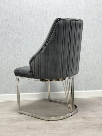 Lasco Grey & Silver Dining Chair - ASR Interiors