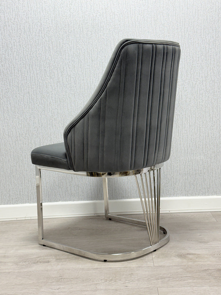 Lasco Grey & Silver Dining Chair - ASR Interiors