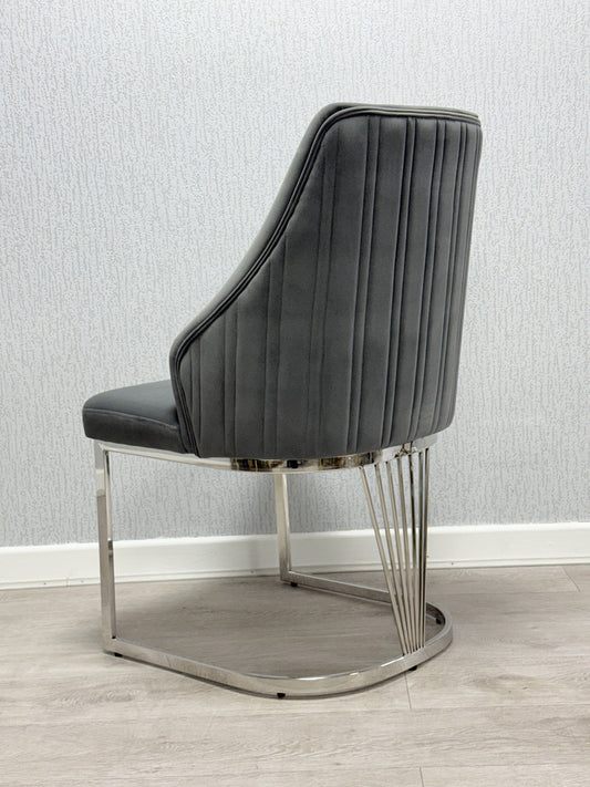 Lasco Grey & Silver Dining Chair - ASR Interiors