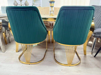 Lasco Green & Gold Dining Chair - ASR Interiors