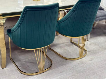 Lasco Green & Gold Dining Chair - ASR Interiors