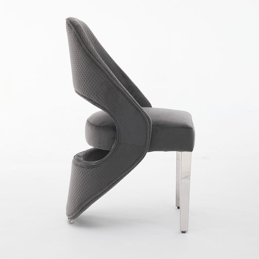 Santorini Grey Silver Dining Chair - ASR Interiors