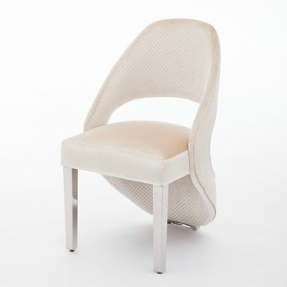 Santorini Cream Silver Dining Chair - ASR Interiors