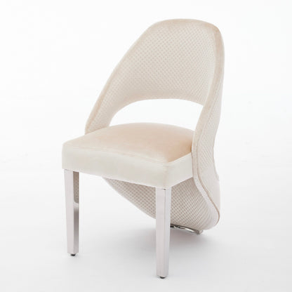 Santorini Cream Silver Dining Chair - ASR Interiors