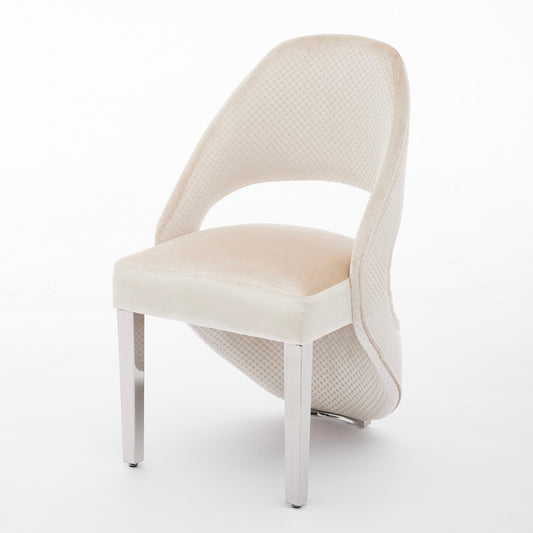 Santorini Cream Silver Dining Chair - ASR Interiors