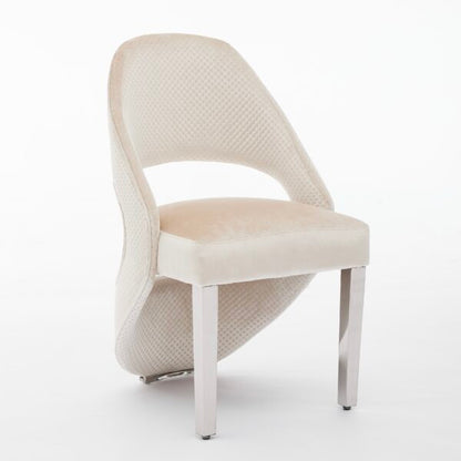 Santorini Cream Silver Dining Chair - ASR Interiors