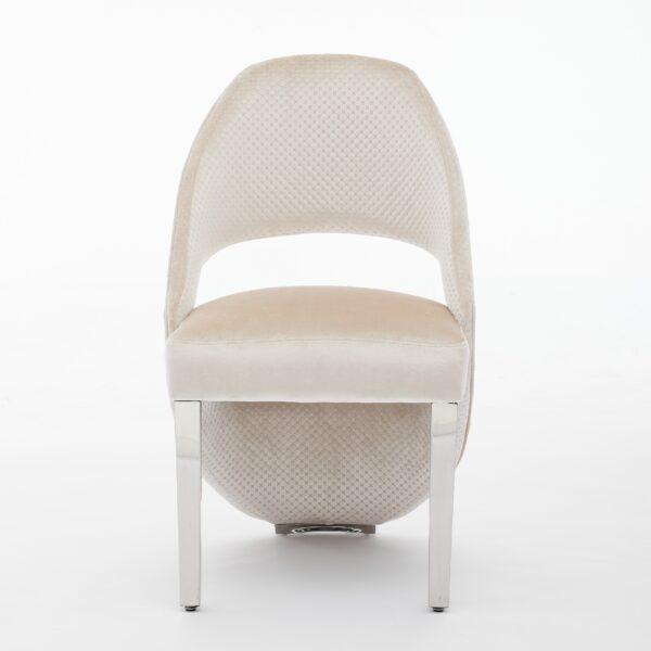 Santorini Cream Silver Dining Chair - ASR Interiors