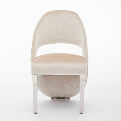 Santorini Cream Silver Dining Chair - ASR Interiors