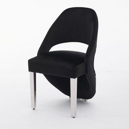 Santorini Black Silver Dining Chair - ASR Interiors