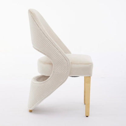 Santorini Cream Gold Dining Chair - ASR Interiors