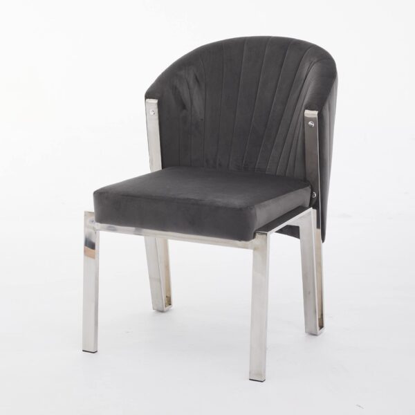 Fabio Grey Silver Dining chair - ASR Interiors