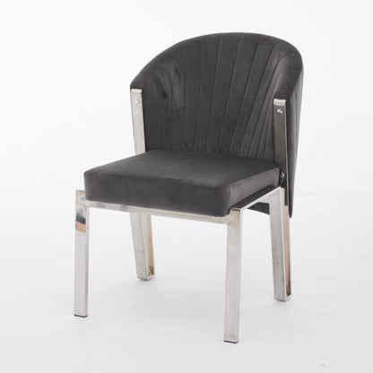 Fabio Grey Silver Dining chair - ASR Interiors