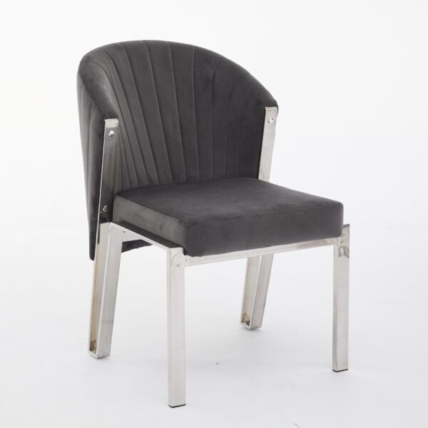 Fabio Grey Silver Dining chair - ASR Interiors