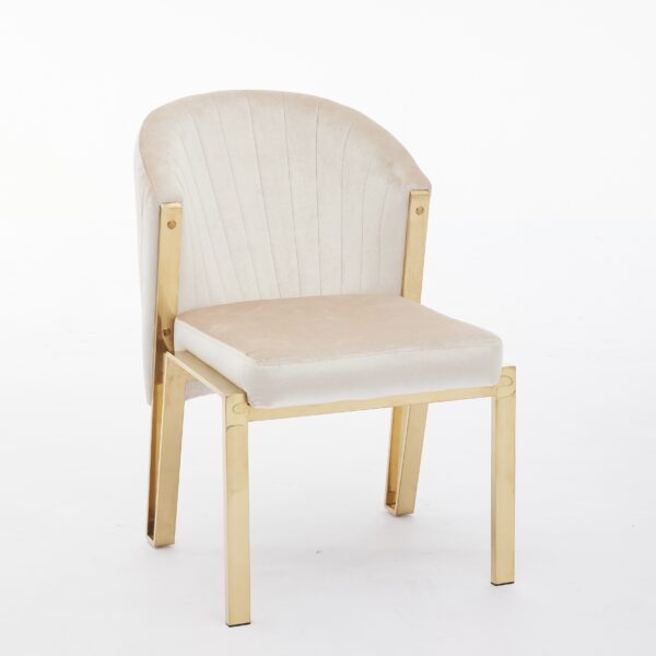 Fabio Cream and Gold Dining Chair - ASR Interiors