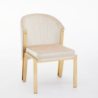 Fabio Cream and Gold Dining Chair - ASR Interiors