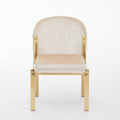 Fabio Cream and Gold Dining Chair - ASR Interiors
