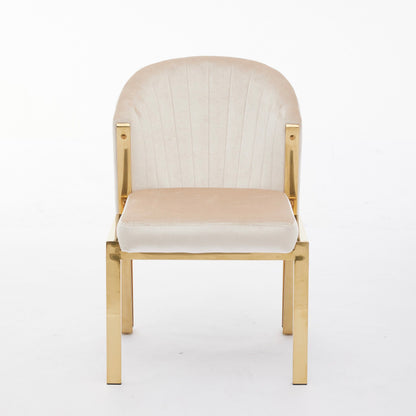 Fabio Cream and Gold Dining Chair - ASR Interiors