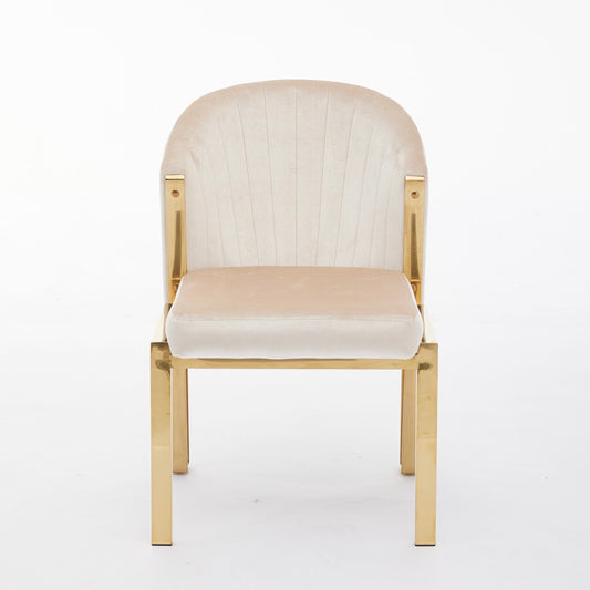 Fabio Cream and Gold Dining Chair - ASR Interiors