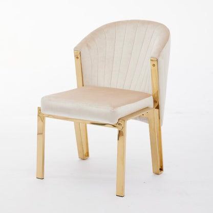 Fabio Cream and Gold Dining Chair - ASR Interiors