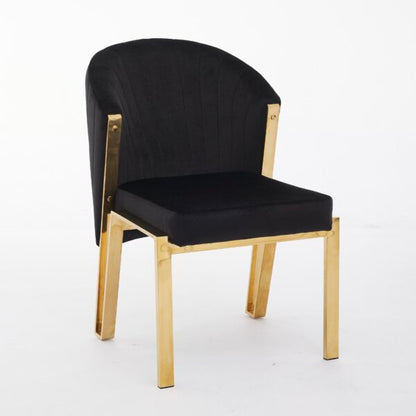 Fabio Black and Gold Dining Chair - ASR Interiors