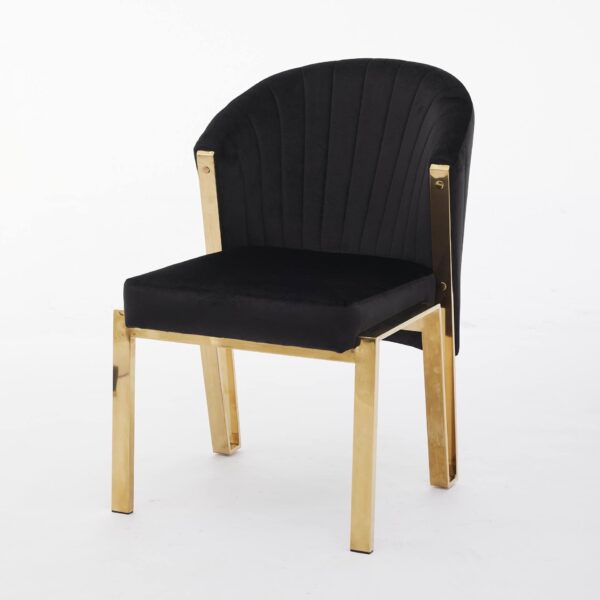 Fabio Black and Gold Dining Chair - ASR Interiors