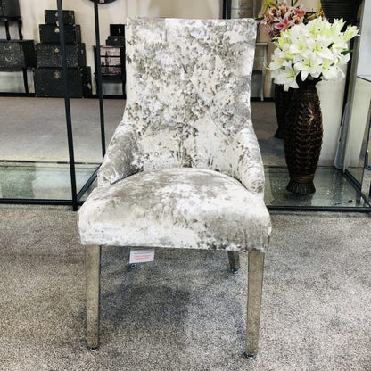 Majestic Premium Crushed Velvet Silver Dining Chair - ASR Interiors