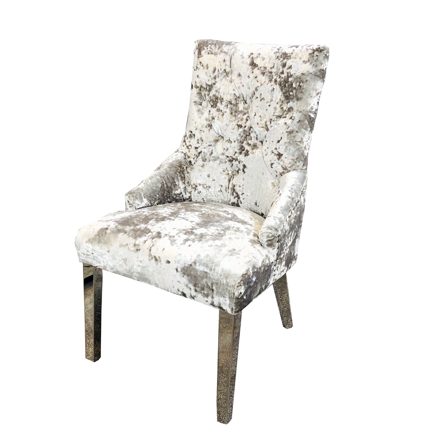 Majestic Premium Crushed Velvet Silver Dining Chair - ASR Interiors