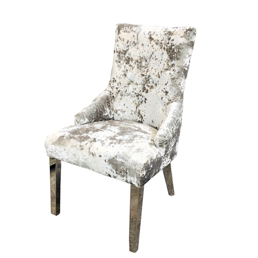 Majestic Premium Crushed Velvet Silver Dining Chair - ASR Interiors