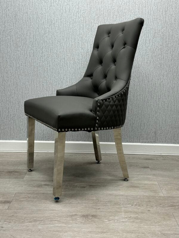 Majestic Hudson Grey PU Leather Dining Chair - ASR Interiors