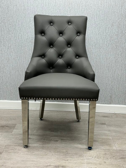 Majestic Hudson Grey PU Leather Dining Chair - ASR Interiors