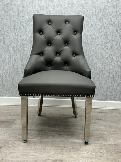 Majestic Hudson Grey PU Leather Dining Chair - ASR Interiors